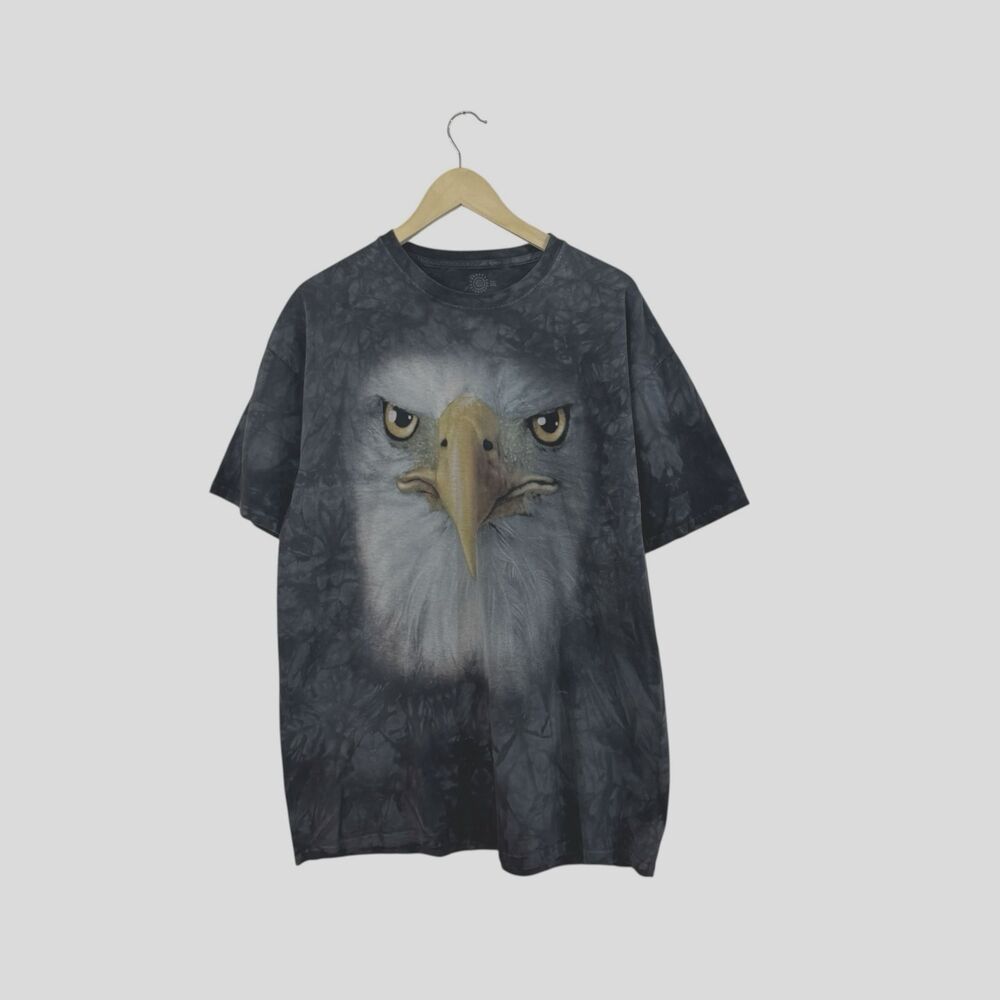 The Mountain 2XL Tee Shirt Eagle Cotton Short Sleeve Gray Tie Dye Mens